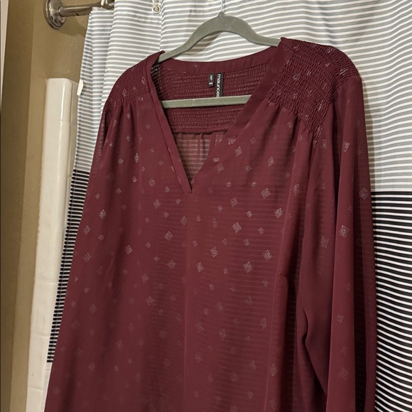 Maurices Deep Red Patterned Top - Picture 3 of 3